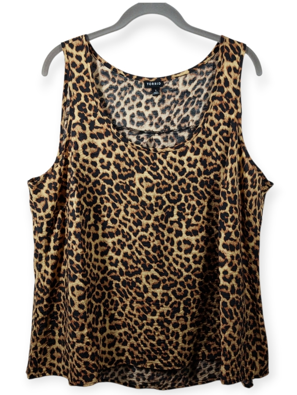 Torrid 1 Tank Top Size 1X Brown Animal Print Rayon Blend Blouse